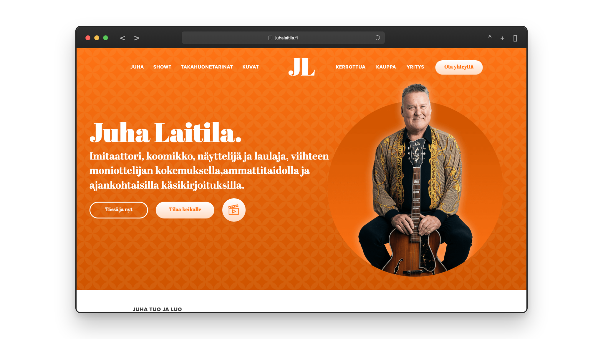 Juha Laitila-referenssi selaimenäkymässä